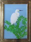 egret and mangroves